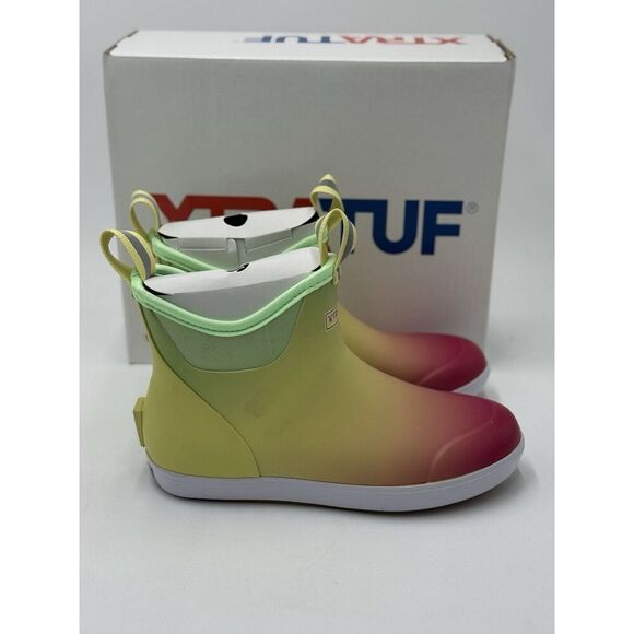 XTRATUF Women's Ankle Deck Boot Yellow Aurora New In Box Size 11 - Picture 3 of 8